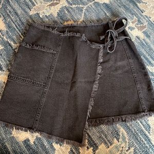 black wrap urban outfitters skirt